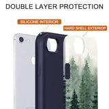 Case Compatible With Iphone 6S 6 Iphone 8/7 Se (2020)/ Se (2022) - Hybrid 2-Layer Hard Shell + Silicone Protective Case -Scratch-Resistant Shockproof Cover For Iphone 6S/6/7/8/ Se 4.7"(Forest)