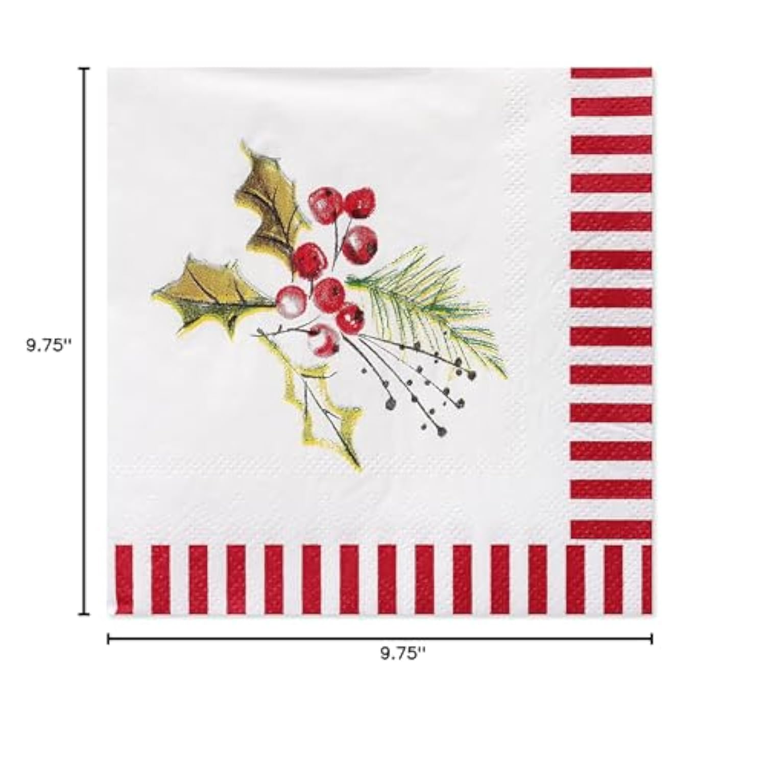 50-Count 5 In. X 5 In. Beverage Napkins By Kathy Davis, Christmas Party Supplies