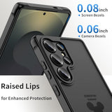 Case For Samsung Galaxy S25 Ultra 6.9", Cute Aesthetic Design Black Translucent Frosted Matte Soft Bumper & Hard Back Protective Phone Case With Camera Protection - Minnie