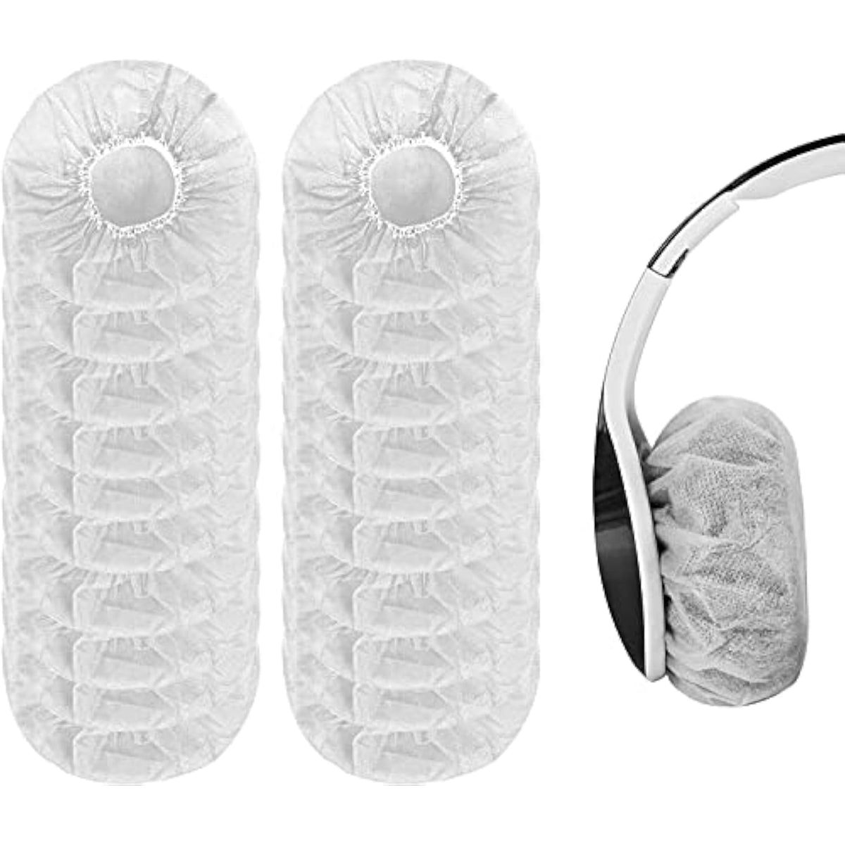 Pack Of 200 Disposable Headphone Covers Sanitary Earpad Covers White 11Cm