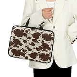 Cow Hide Print Brown Stripe Laptop Bags Cases & Sleeves, Laptop Tote Bag For Women, Computer Bag For 10" 12" 13" 15" 17 Inch Tablet/Notebook/Reader, Carrying Sleeve Handbag With Handle