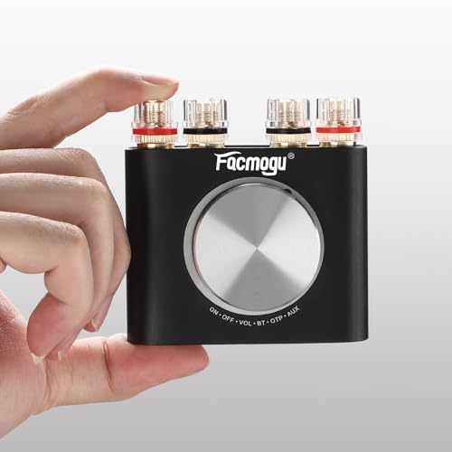 M6 200W Mini Bluetooth 5.0 Audio Power Amplifier, 100Wx2 Dual Channel HiFi Stereo Mini Speaker AMP w/Optical/AUX/BT Input, Home Audio Wireless