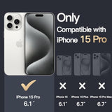JETech Case for iPhone 15 Pro 6.1-Inch, Non-Yellowing Shockproof Phone Bumper Cover, Anti-Scratch Clear Back (Clear)