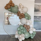 50Pcs Sage Green Brown White Balloons for Baby Shower Birthday Jungle Safari Party