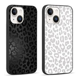 2 Pack Cute Cheetah Print For Iphone 13/14 6.1" Phone Case,Luxury Leopard Pattern Design Cases Soft Silicone Slim Tpu Shockproof Protective Bumper Cover For Women Girls-Black & White
