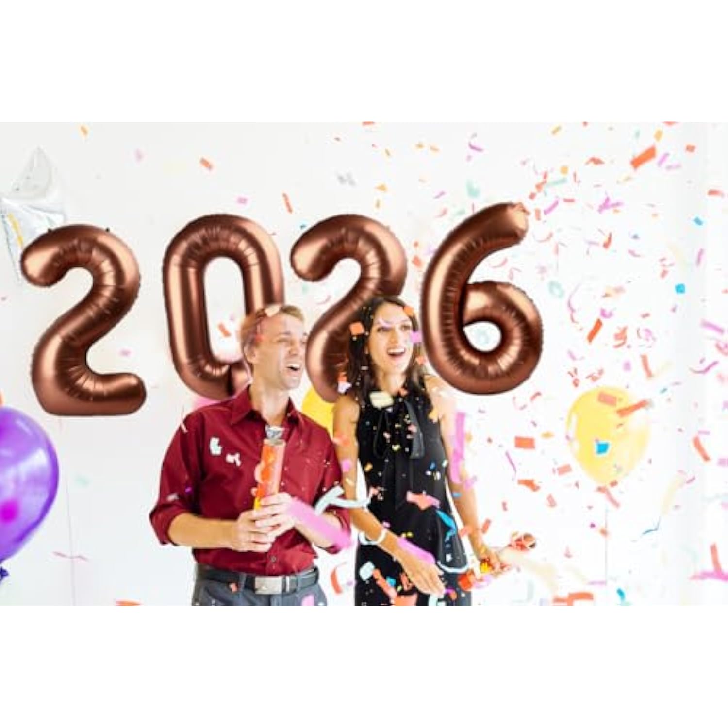 2026 Coffee Brown Balloon Numbers 40in for New Year Eve Party Decorations
