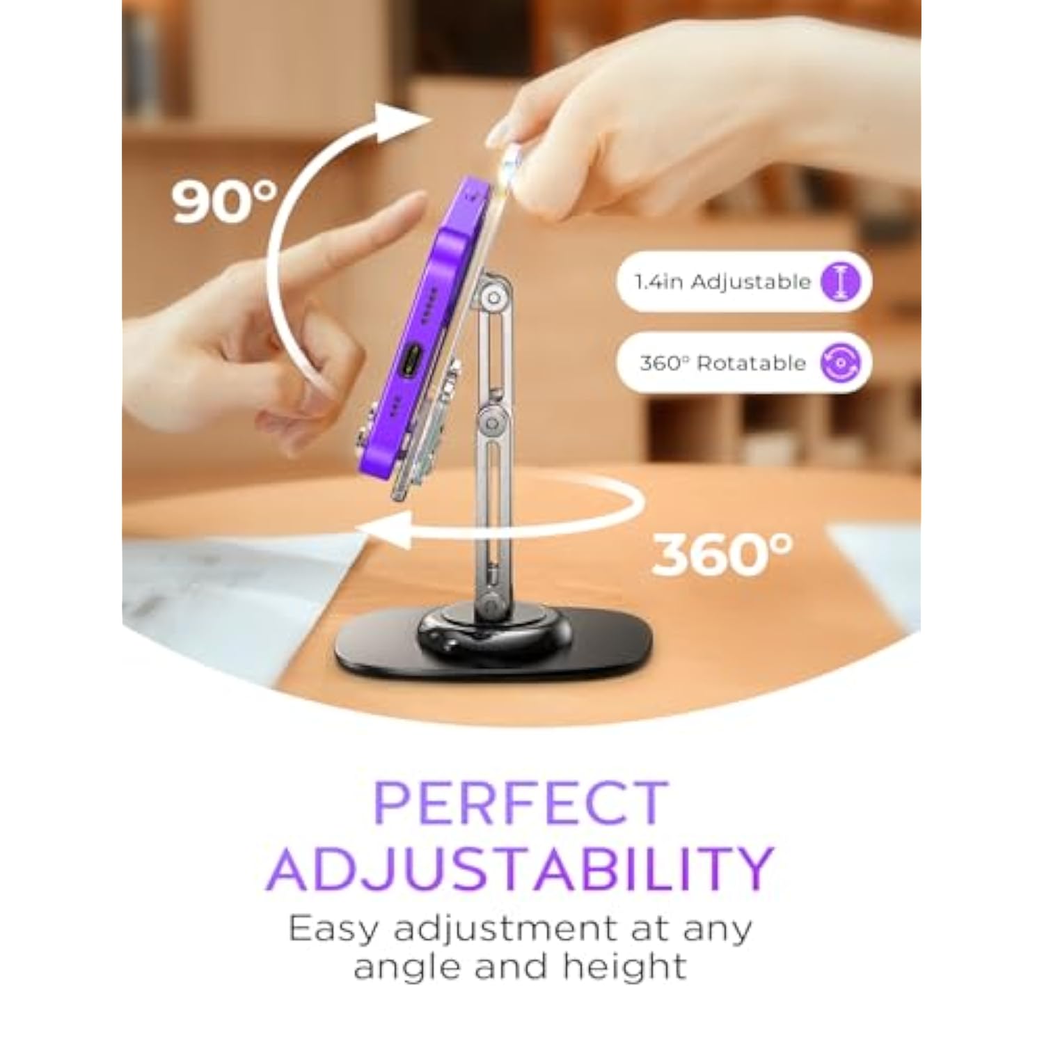 Cell Phone Stand For Desk, Phone Holder For Desk Iphone Stand, Cute Phone Office Accessories For Women - Cubicle Accessories, Acrylic Iphone Holder, Soporte Para Celular Suitable For 4-11''