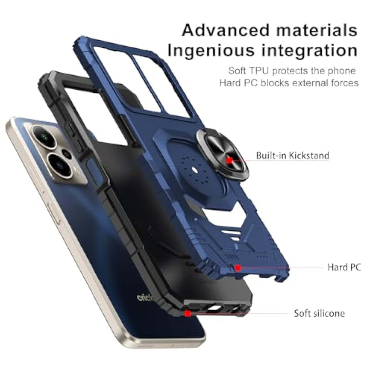 Cricket Outlast 5G AT&T Motivate Pro 5G Case with Screen Protector Blue