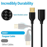 Usb 2.0 Extension Cable 10Ft, A Male To A Female Usb Extension Lead For Chargi