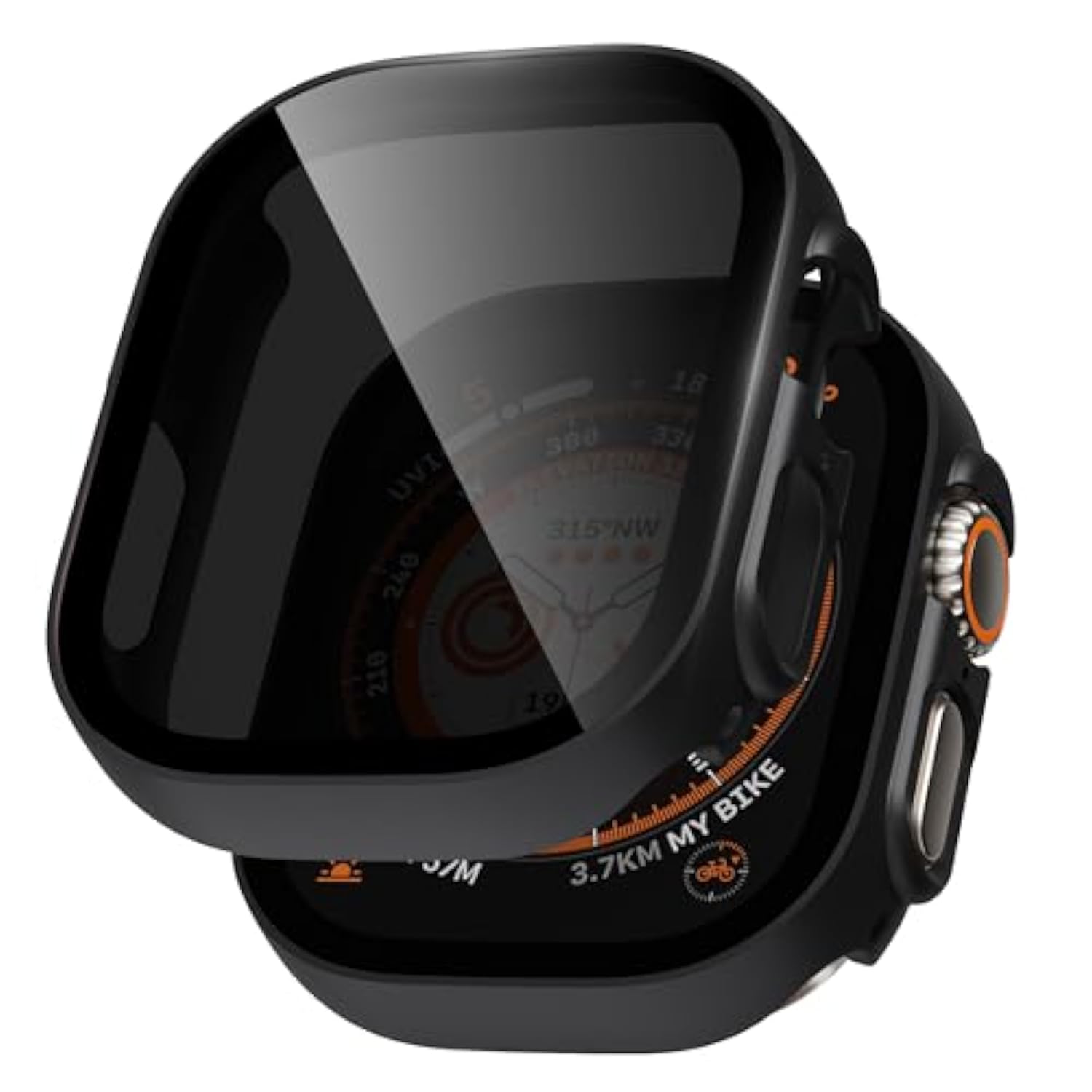 For Apple Watch Ultra/Ultra 2 Privacy Screen Protector Case 49Mm, [Anti-Peeping] Protective Bumper Cover For Apple Watch 49Mm, 2 Pack, Black