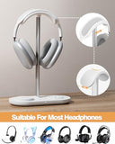 Headphone Stand, 2-in-1 Wireless Charger for iPhone/ Watch, Aluminum Alloy Rod, Minimalist Desk Organizer, White