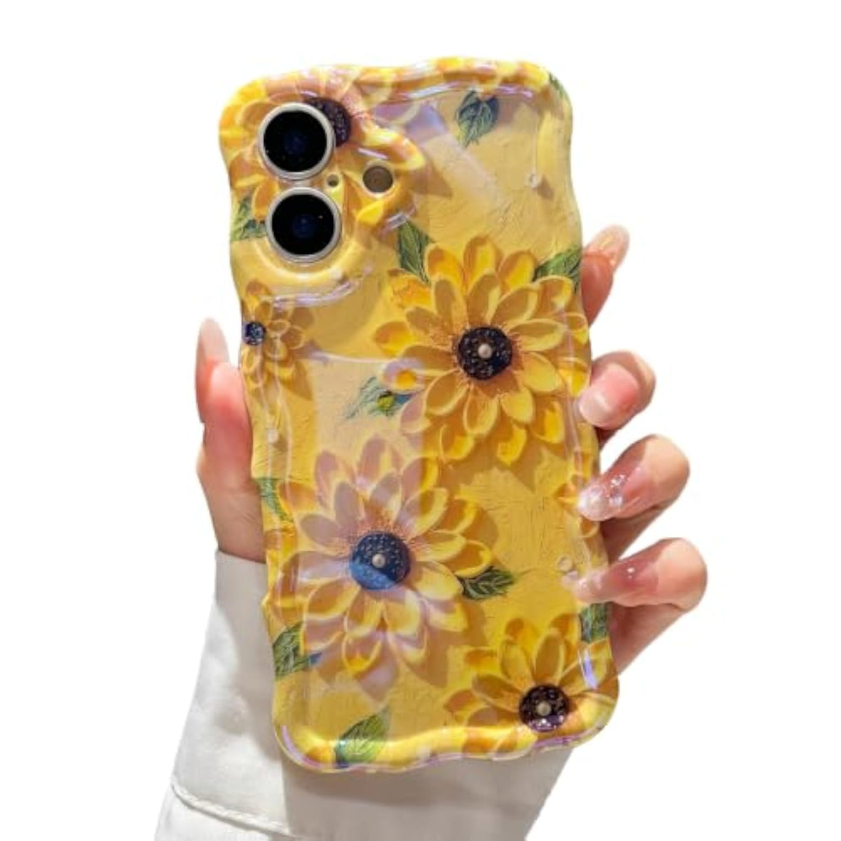 Double Sunflower Yellow Oil Painting Flower Phone Case for iPhone 17