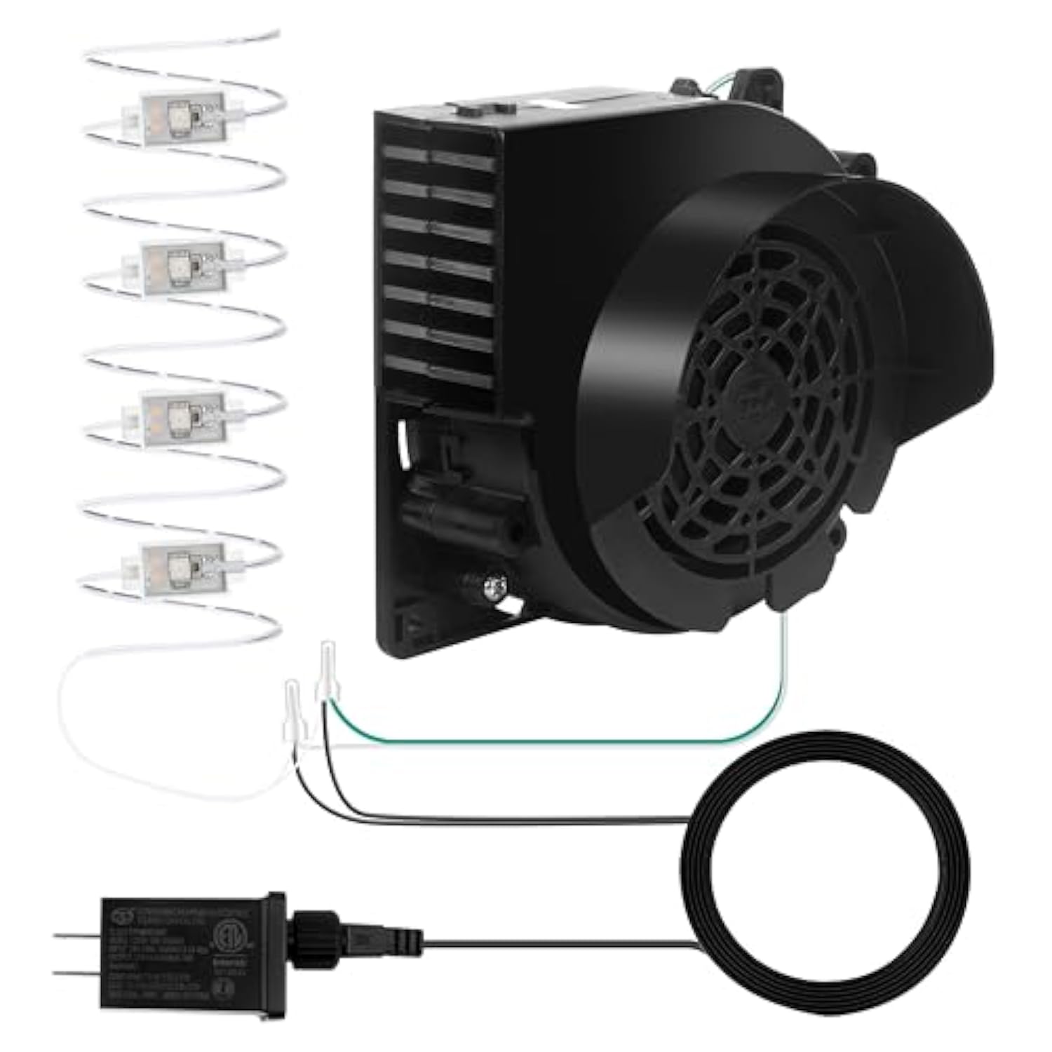 Inflatable Replacement Fan Blower, Mini Air Blower With 4 Led Light,3100(R/Min) Waterproof Fan Blower Motor For 3-9Ft Ha