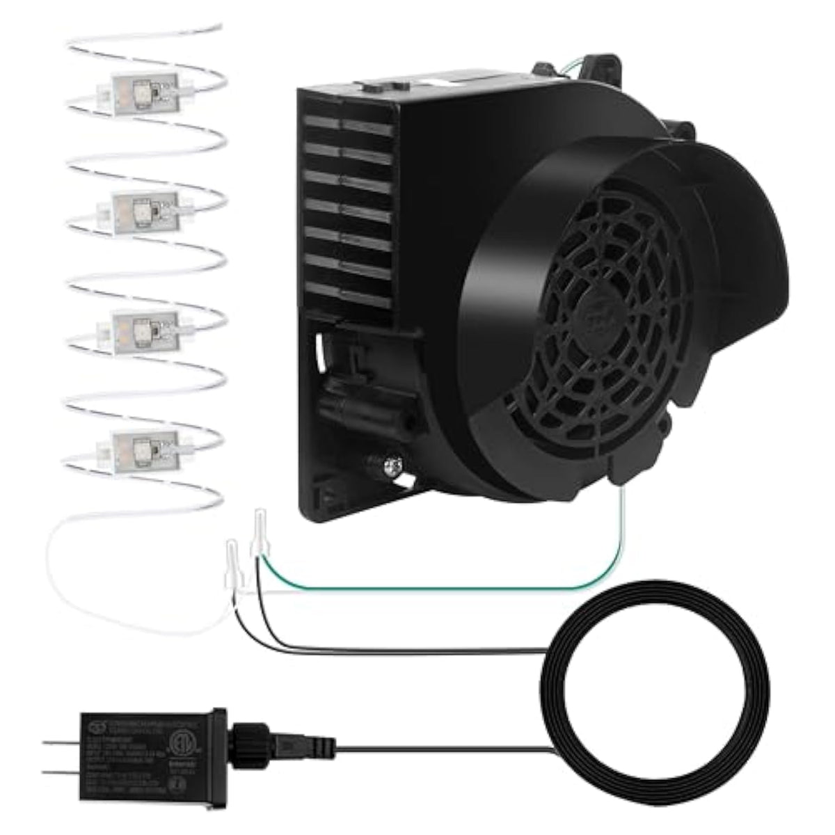Inflatable Replacement Fan Blower, Mini Air Blower With 4 Led Light,3100(R/Min) Waterproof Fan Blower Motor For 3-9Ft Ha