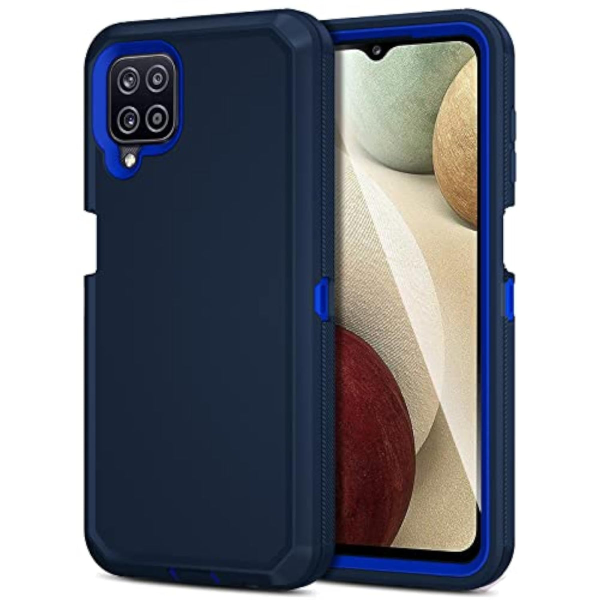 Samsung Galaxy A12 Rugged Dual Layer Shockproof Case Blue