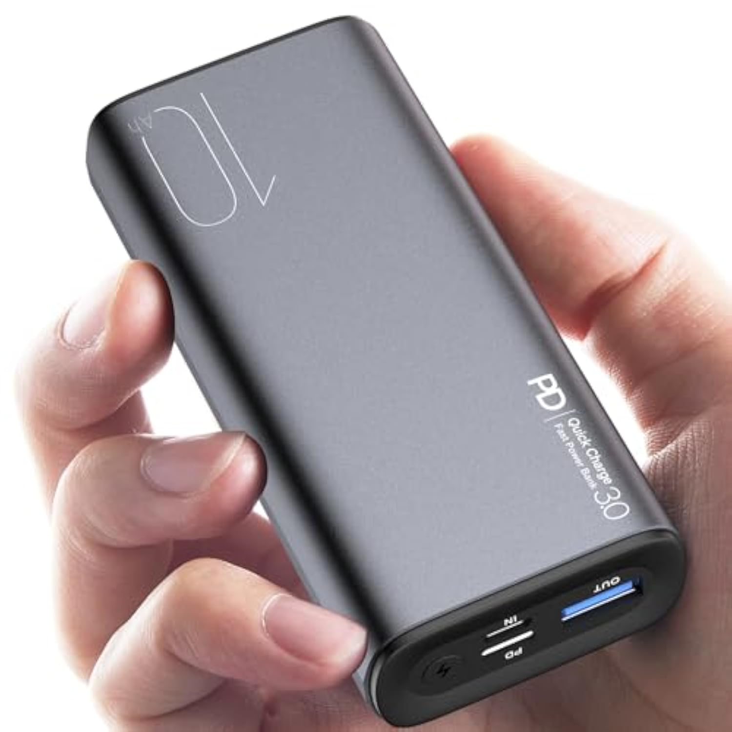 Pb3 Portable Charger 10000Mah One Of The Lightest And Slimmest Fast Power Bank 18W Pd High-Speed Charging Battery Pack With Usb-C Input/Output For Iphone,Samsung And More Gray
