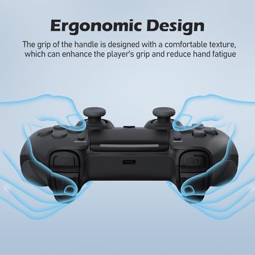 Wireless Controller for PS4 with 2 Macro Buttons, 3.5mm Audio and Turbo Function, 6-Axis Motion Control, Dual Vibration, Gamepad Joystick for PS-4,