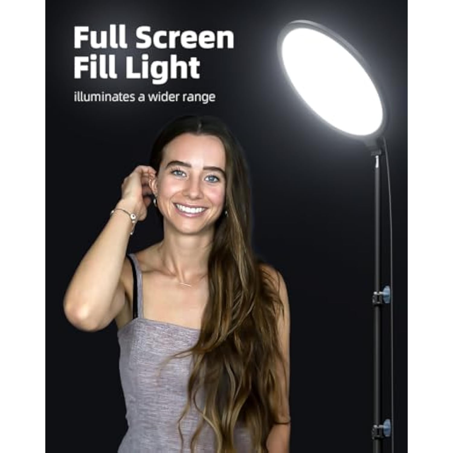 10.2" Ring Light With 63" Tripod Stand And Phone Holder Kit, Full-Screen Zoom Lighting For Video Recording, Makeup, Live Stream, Dimmable Led Selfie Ring Light Tripod For Iphone With Remote
