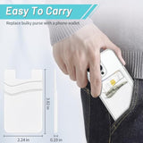 Phone Wallet 3-Pack Stick-On Card Holder for iPhone Samsung Android Black Grey White