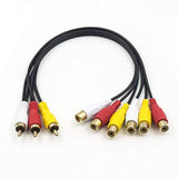Rca Splitter Cable,Av Splitter 3 Rca Female Jack To 6 Rca Male Plug Rca Y Spli