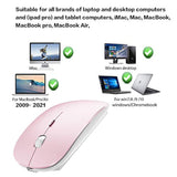 Bluetooth Wireless Mouse For Laptop Mac Macbook Macbook Air Macbook Pro Pc Desktop Computer Windows Chromebook Notebook (Jelly Pink)