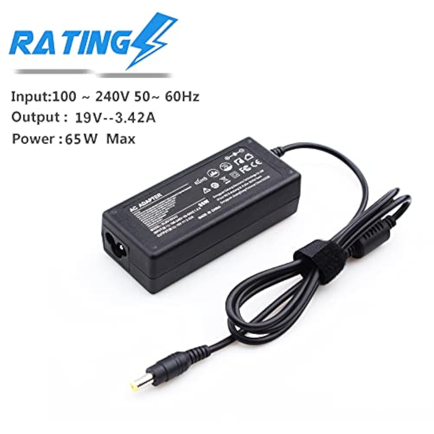 65W Ac Adapter Power Cord For Acer Lcd Monitor S230Hl S202Hl R240Hy R221Q Sb22