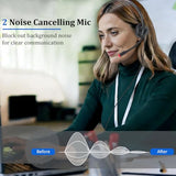 USB Headset with Microphone for PC, Wired USB Headphones with ENC Dual Noise Cancelling Microphone, Computer Headset for PC Laptop Mac Skype Zoom