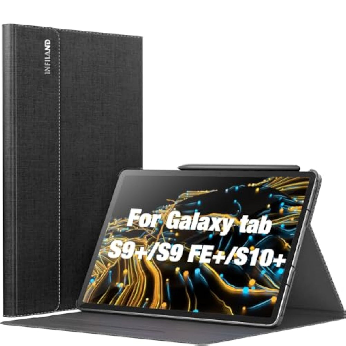 Galaxy Tab S9+ Plus Case, Multi-Angle Stand Cover Compatible With Samsung Tab