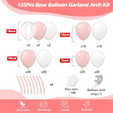 Pink Bow Balloon Garland Arch Kit - Coquette Birthday Decorations Coquette Bow Pink And White Balloon Arch Kit Different Size For Wedding Bridal Girls Birthday Baby Shower Engagement Party Decorations