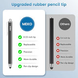 Stylus Pens For Touchscreens, 10 Pack Thin Rubber Tip Stylus Replaceable Tip Feature Bundle W/ 20 Pcs Replacement Tips For Ipad Iphone Tablets Smartphone&All Touch Screen Devices(10 Stylus+20Tips)