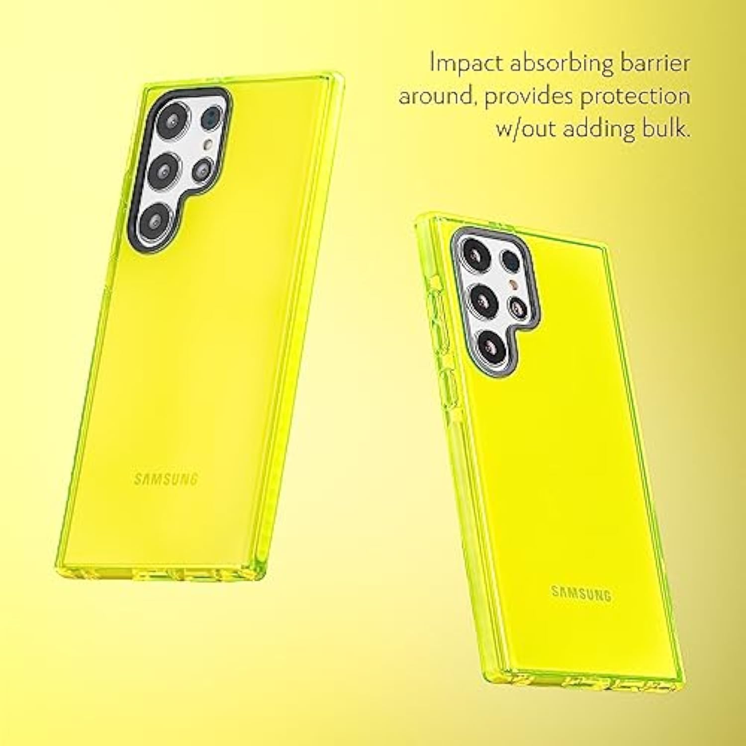 Barrier Case For Samsung Galaxy S23 Ultra (6.8” Screen) - Impact Absorbing Case With Full Body Drop Protection And Enhanced Grip (Hi-Energy Neon Yellow)