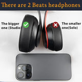 Replacement Ear Pads Cushions For Beats Studio 2.0 & 3 Wired/Wireless Over-Ear Headphones, Earpads With Soft Protein Leather, Noise Isolation Memory Foam (Black)