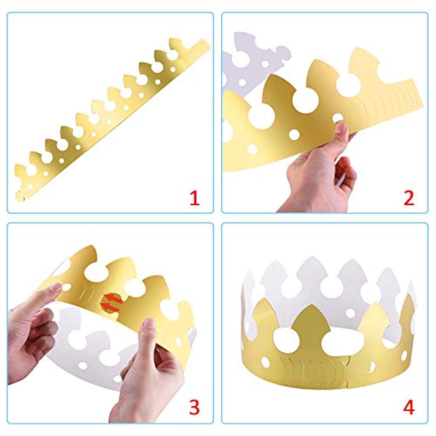 48 Pieces Paper Crowns Gold Paper Party Crown Hats King Crown For Kids And Adults