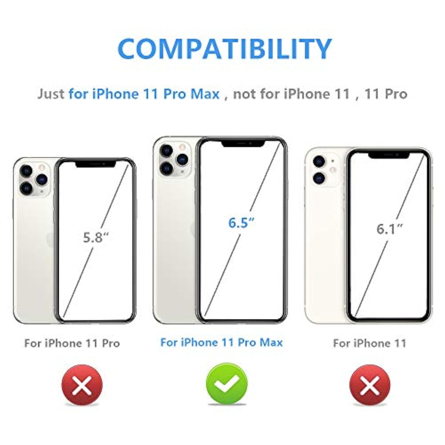 For Iphone 11 Pro Max Wallet Case With Card Holder, Pu Leather Kickstand Card Slots Case,Double Magnetic Clasp And Durable Shockproof Cover For Iphone 11 Pro Max 6.5 Inch (Black)