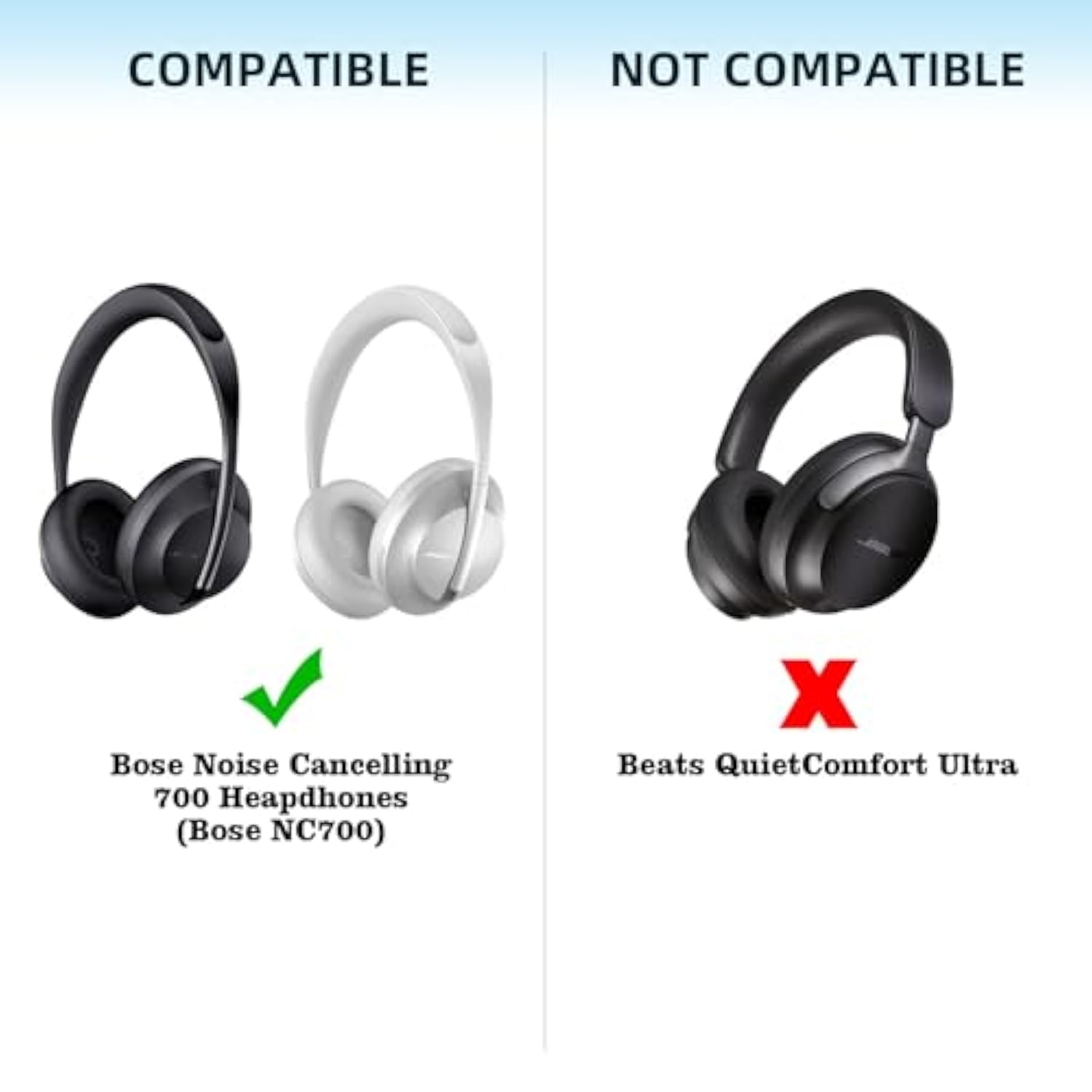 Replacement Ear Cushions For Bose 700 (Nc700) Wireless Headphones With Softer Protein Leather And High-Density Noise-Canceling Foam Ear Cushions (Black)