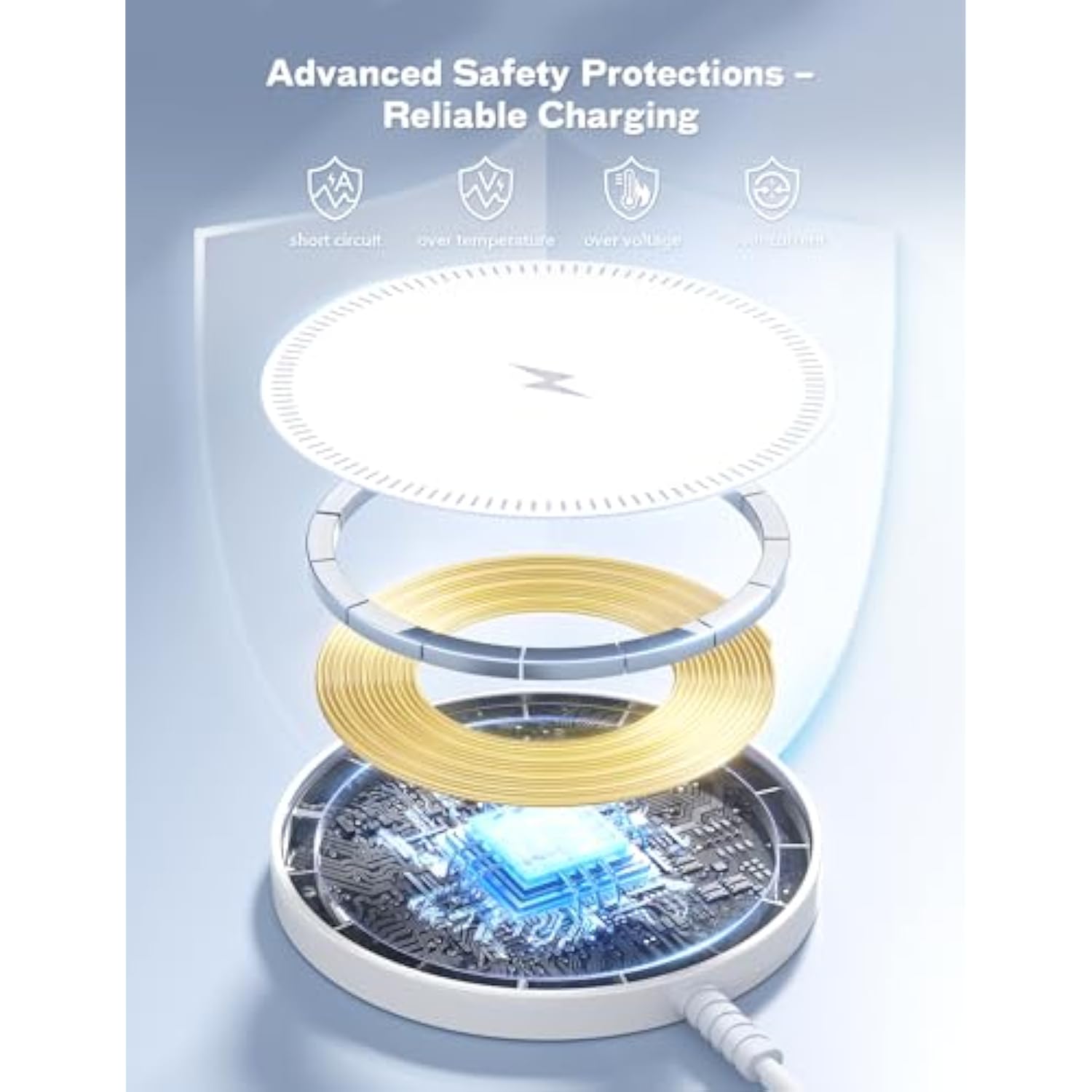 Magsafe Charger Magnetic Wireless Iphone Charge Compatible With Iphone 16 15 14 Pro Max Plus 13 12 Pro Max & Airpods 4 3 2 Pro - Charging Pad Dock For Travel Home Office