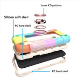 For Iphone Xs Max Case 6.5 Inch With Ring Stand, With 2 Pack Glass Screen Protector,Heavy-Duty Shockproof Rugged Military Grade Cover With Magnetic Car Mount (Rainbow Pink)