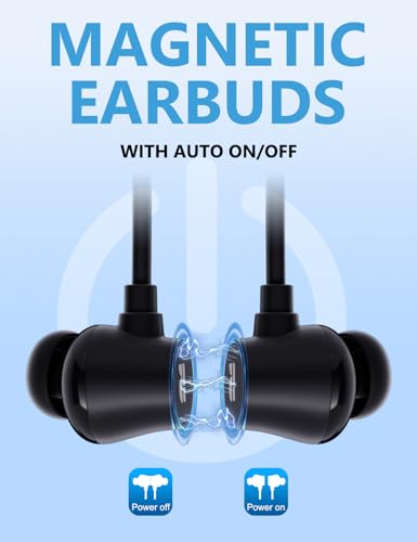 Active Noise Cancelling Headphones, Wireless In Ear Neckband Blutooth Headphones With 3 Ai Mics Enc, 60Hrs Playtime, V5.3 Multipoint Connection Magnetic Earbuds For Work/Travel/Home/Office