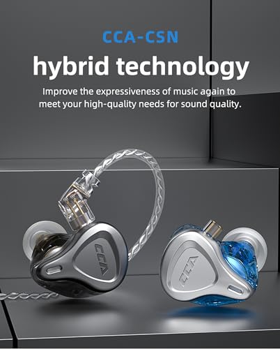 CCA CSN IEM Earphones 1DD 1BA CCA in Ear Earbuds,CSN Hearphones Drummer Musician Earphone Stereo Headset with Removable C Pin Cable for Church (with