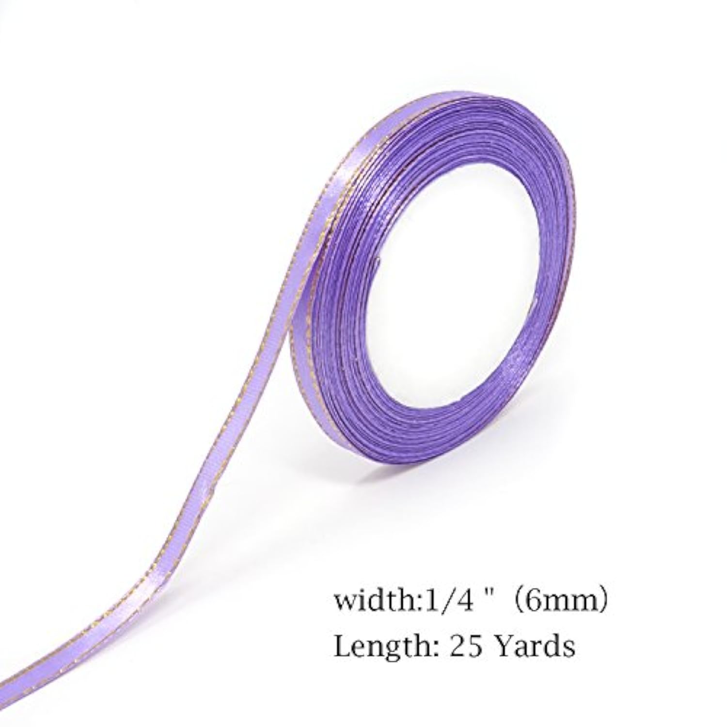 8 Rolls 1/4 Inch 25 Yard/Roll Double Faced Satin Ribbons Fabric Ribbon