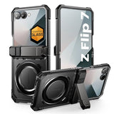 for  Galaxy Z Flip 7 Case with Stand & Front Screen Protector (Unicorn Beetle Grip), [Support MagSafe] [Hinge Protection] Full Body