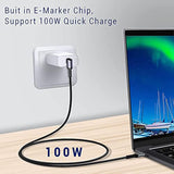 Usb C To Usb C Cable 100W,[2-Pack 6.6Ft Right Angle] Usb 3.1 Fast Charging Cor
