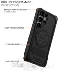 ROKFORM Rugged Case Compatible with Galaxy S25 Ultra, Magnetic Cover with Screw Lock Drop-Tested Armor (Black)