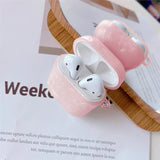 For Cute Glitter Airpods 2/1 Gen Case With Cleaner Pen,Shell Pattern Airpods 2Nd/1St Generation Cover Protective Skin Girl Women With Luxury Pearl Keychain For Apple Ipod 2Nd/1St Gen - Pink