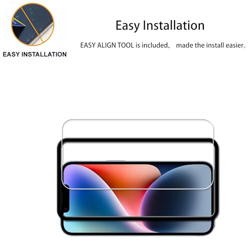 Easy Alignment Frame Designed For iPhone17e / iPhone16e / iPhone14 / iPhone13 / iPhone 13 Pro Tempered Glass Screen Protector Film 3-Pack