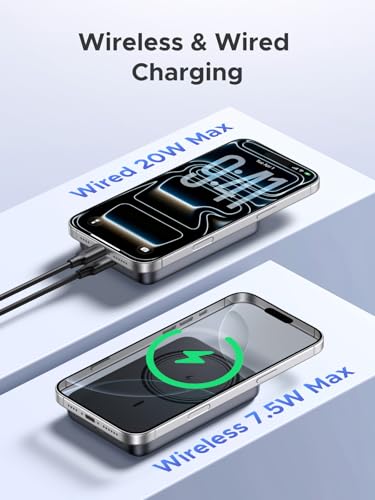 UGREEN Magnetic Power Bank,10,000mAh Wireless Portable Charger, PD 20W Fast Charging Battery Pack with USB-C for Magsafe, iPhone 17/17 Pro/17 Air/17