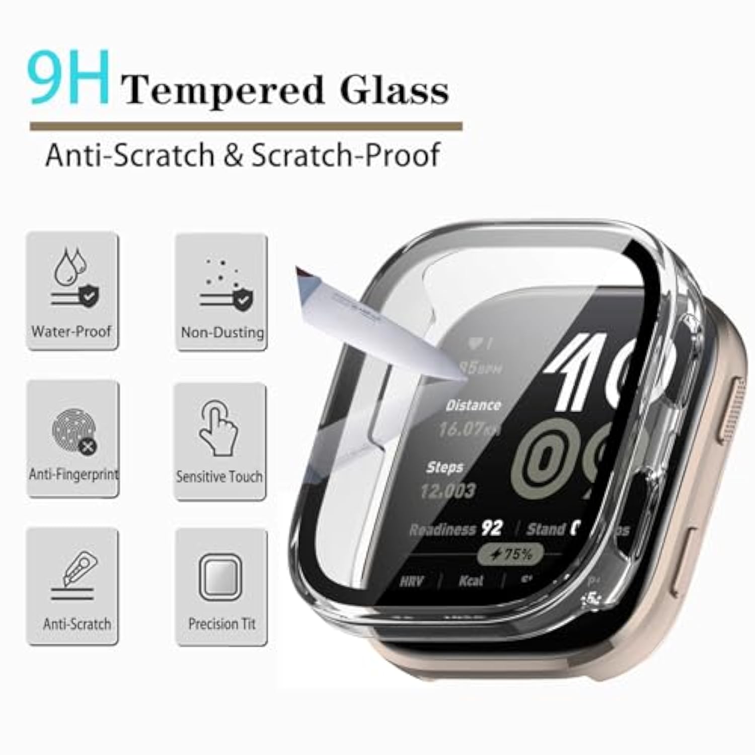 [4-Pack] Screen Protector Case With Tempered Glass Compitible With Amazfit Bip 6 Smart Watch, Hard Pc Case Screen Protector Cover Bumper Accessories For Women Men