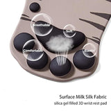 Mouse Pad Cat Paw, Ergonomic Mouse Pad, Mouse Mat With Wrist Support, Silicone Gel Mouse Pad, Cute Mouse Pad, Kawaii Mouse Pad, For Home/Office/Gaming, Mouse Mat Grey & Black