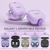 For Samsung Galaxy Buds Pro 2 Case/Galaxy Buds Fe Case/Galaxy Buds 2/Galaxy Buds Pro/Galaxy Buds Live,With Safety Lock Housing,Accessories With Keychain/Silicone Wrist Strap - Purple