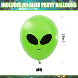 65-Pc Green Alien Balloon Set for Outer Space Party Décor